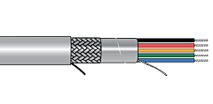 Alpha EcoCable&reg; Mini Foil Braid Shield Multiconductor Cable - 22 AWG 25 Conductor - Slate - 300V - 1000 ft