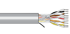 Alpha EcoCable&reg; Mini Unshielded Multipair Cable - 28 AWG 3 Pair - Slate - 300V - 1000 ft