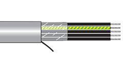Alpha EcoFlex PUR  Unshielded Multiconductor Cable - 28 AWG 3 Conductor - Slate - 100 ft