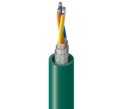 Alpha Wire Continuous Flex Rated Industrial Ethernet Cable - 22 AWG 2 Pair, Foil/Braid Shield - green TPE jacket