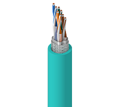Alpha Wire Continuous Flex Rated Industrial Ethernet Cable - 24 AWG 4 Pair, Foil/Braid Shield - Teal TPE jacket