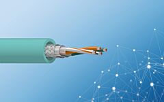 Alpha Wire Continuous Flex Rated Industrial Ethernet Cable - 22 AWG 2 Pair, Foil/Braid Shield - Teal TPE jacket