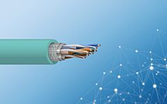 Alpha Wire Continuous Flex Rated Industrial Ethernet Cable - 24 AWG 4 Pair, Foil/Braid Shield - Teal TPE jacket