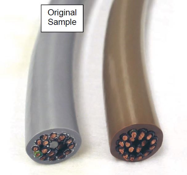 Discolored Cable due to Oil