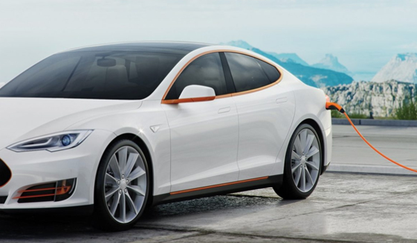 Electric Vehicle being charged with an EV charging cable