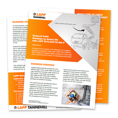 Reduced Cable Breakage on Aerial Lifts with LAPP ÖLFLEX® FD 855 P
